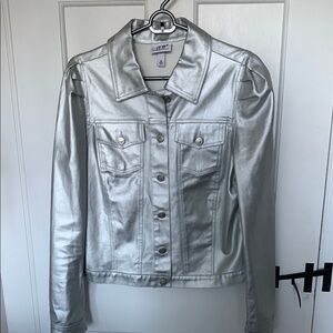 Silver Cotton Metallic “Jean’s” Jacket